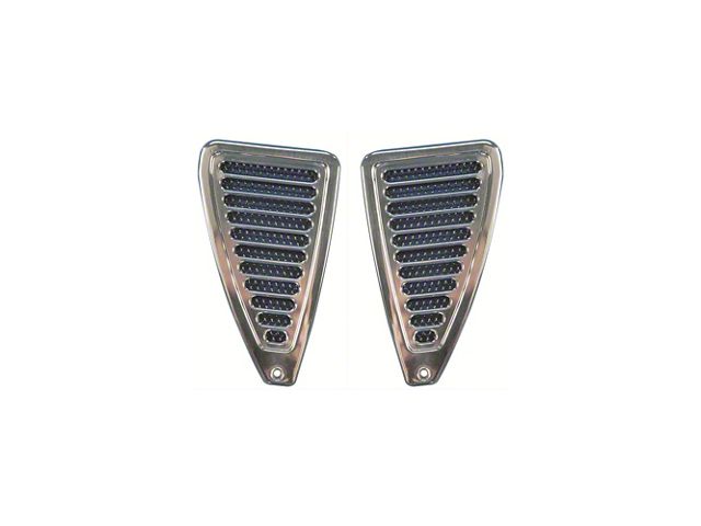 1970-1973 Mustang Billet Aluminum Door Jamb Louvers with Polished Finish