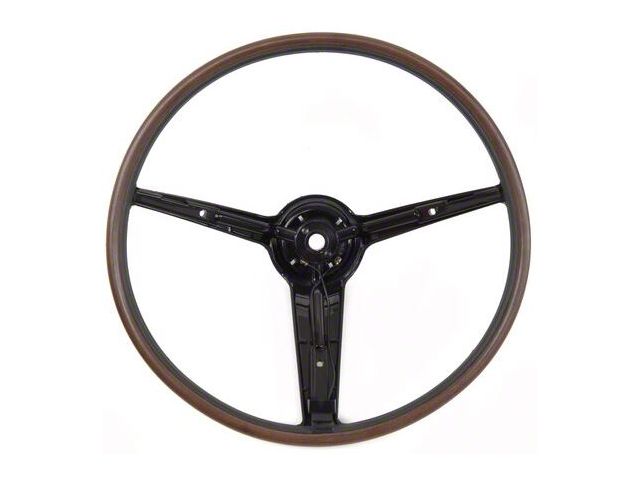 1970-1973 Mustang Deluxe 3-Spoke Woodgrain Rim-Blow Steering Wheel