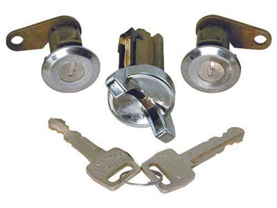 1970-1973 Mustang Door Lock and Ignition Cylinder Set with Keys, Before 5/14/73