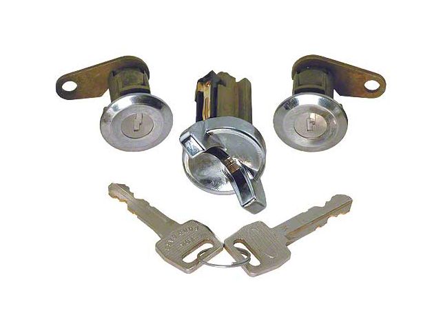 1970-1973 Mustang Door Lock and Ignition Cylinder Set with Keys, Before 5/14/73