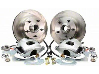 1970-1973 Mustang Legend Series Basic Front Disc Brake Conversion Kit with Drilled and Slotted Rotors, V8