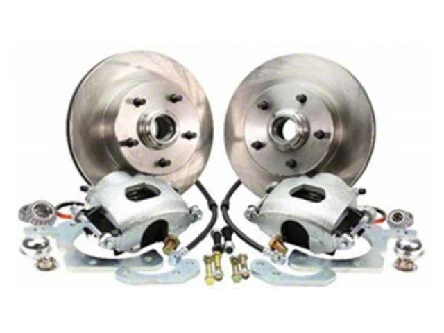 1970-1973 Mustang Legend Series Basic Front Disc Brake Conversion Kit with Drilled and Slotted Rotors, V8