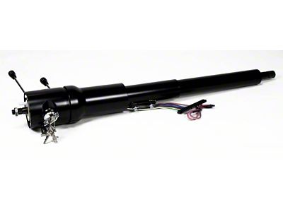 Tilt Floor Shift Steering Column with Keyed Ignition; Black (70-75 Camaro)