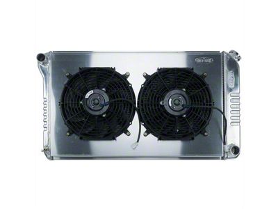 1970-1977 Monte Carlo Cold Case Performance Aluminum Radiator & Dual 12 Fan Kit, Big 2 Row, V8 With Manual Transmission