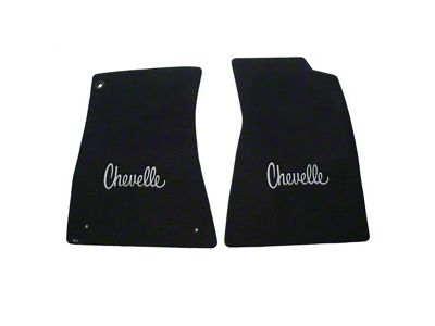 1970-72 Chevelle Lloyds Ultimat Black Front Mats Silver Chevelle Logo