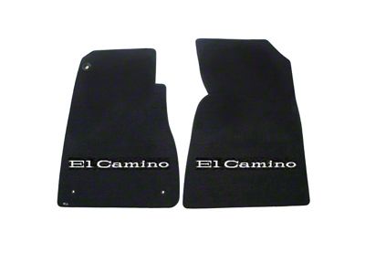 1970-77 El Camino Lloyds Ultimat Black Floor Mats Silver El Camino Logo