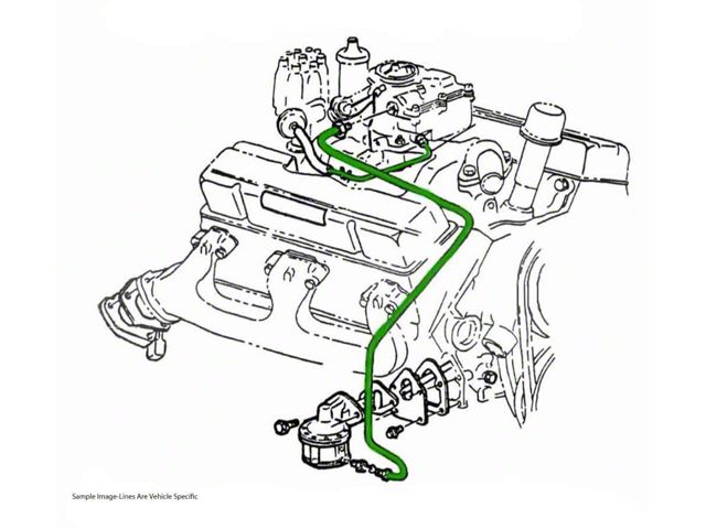 1970 Chevrolet Monte Carlo/SS 396/400/402CID 4bbl Rochester Pump to Carb Line 1pc, OE Steel