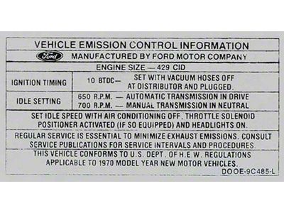 1970 429 Cj At/mt Emission