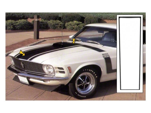 1970 Mustang Boss 302 Center Hood Paint Stencil Kit