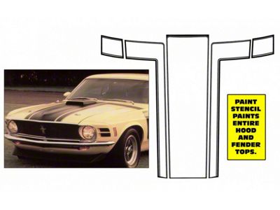 1970 Mustang Boss 302 Entire Hood Paint Stencil Kit