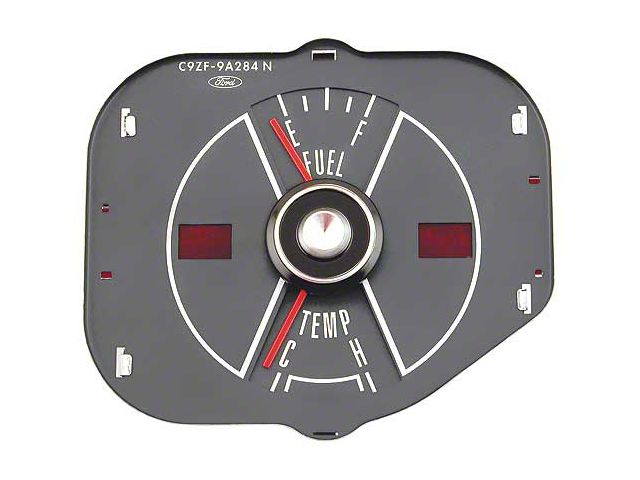 1970 Mustang Fuel and Temperature Gauge Assembly with Gray Face