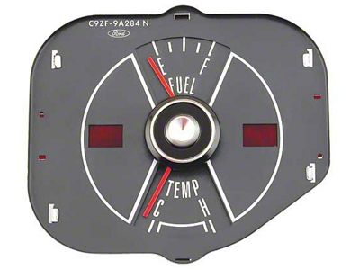 1970 Mustang Fuel and Temperature Gauge Assembly with Gray Face