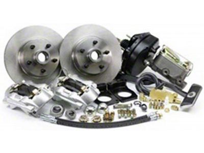 1970 Mustang Legend Series Power Front Disc Brake Conversion Kit with Drilled and Slotted Rotors, V8 with Automatic Transmission