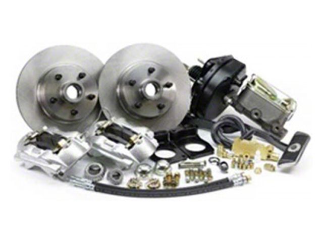 1970 Mustang Legend Series Power Front Disc Brake Conversion Kit with Drilled and Slotted Rotors, V8 with Automatic Transmission