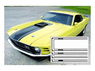 1970 Mustang Mach 1 Shaker Hood Paint Stencil