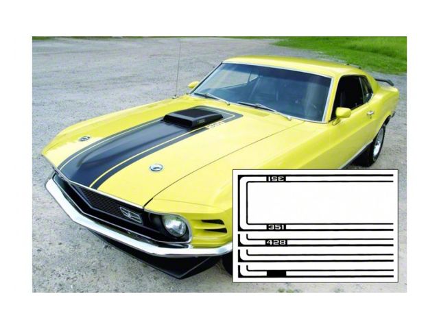 1970 Mustang Mach 1 Shaker Hood Paint Stencil