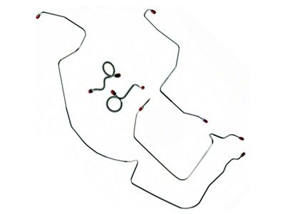 1970 Mustang Stainless Steel Manual Front Drum Brake Line Kit, 5-Piece (Manual Front Drum Brakes)