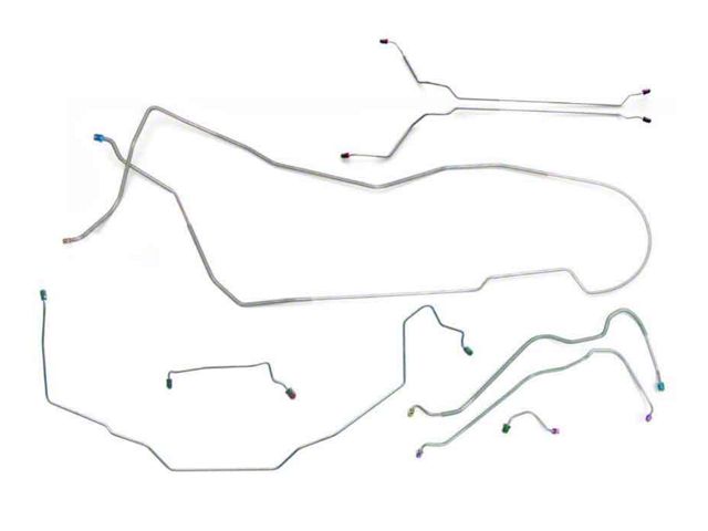 1970 Oldsmobile Cutlass/ 442/ F85 Hardtop Power Disc Complete Brake Line Set 8pc, Stainless Steel