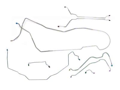 1970 Oldsmobile Cutlass/ 442/ F85 Hardtop Power Disc Complete Brake Line Set 8pc, OE Steel