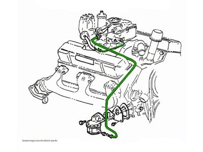 1970 Pontiac GTO V8 4bbl 3/8 Pump to Carb Line, Right of Thermostat Housing/Late Pump, Stainless Steel