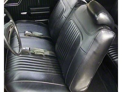 1971-1972 Chevelle Seat Covers, Bench, Front, Coupe & Convertible, Black