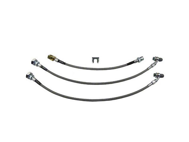 1971-1972 Chevy-GMC Truck Brakes Hose Kit, Braided Stainless Steel, Front Disc-Rear Drum, 4WD 1/2 Ton