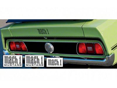 1971-1972 Mustang Mach 1 Trunk Stripe with Fender and Trunk Names