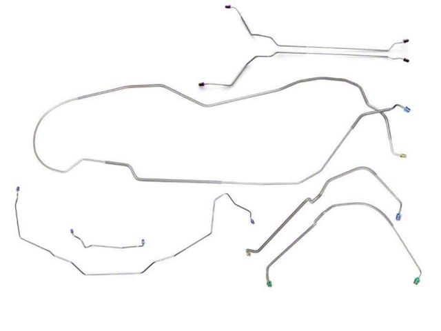 1971-1972 Oldsmobile Cutlass/ 442/ F85 Hardtop Power Disc Complete Brake Line Set 7pc, OE Steel