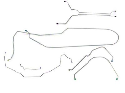 1971-1972 Pontiac GTO / LeMans Convertible Power Disc Complete Brake Line Set 7pc OE Steel
