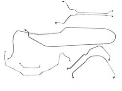1971-1972 Pontiac GTO / LeMans Convertible Power Disc Complete Brake Line Set 7pc Stainless Steel