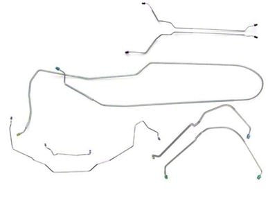 1971-1972 Pontiac GTO / LeMans Convertible Power Disc Complete Brake Line Set 7pc Stainless Steel