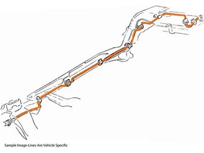 1971-1972 Pontiac GTO/Tempest/LeMans Convertible RH Routing 1/4 Fuel Return Lines 2pc, OE Steel