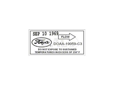Scott Drake 1971-1973 Mustang Air Conditioning Dryer Decal