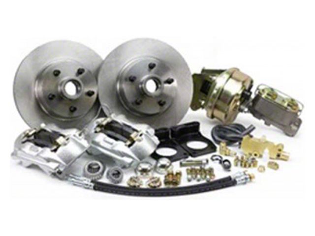1971-1973 Mustang Legend Series Power Front Disc Brake Conversion Kit with Drilled and Slotted Rotors, V8