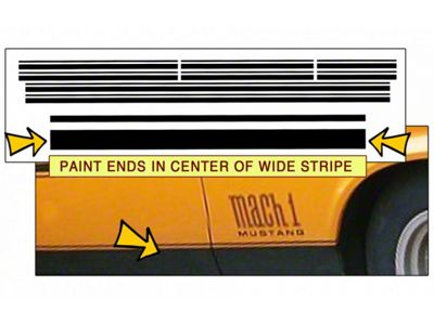 1971-1973 Mustang Lower Paint Break Stripe Kit