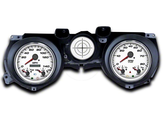 1971-1973 Mustang New Vintage USA Performance Series Gauge Kit, 3-in-1 Style with White Faces