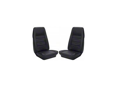 1971-1973 Mustang Sportsroof TMI Premium Standard Interior Front Bucket and Rear Bench Seat Cover Set, Black