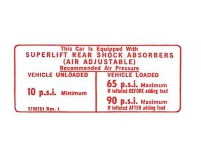 Interior Decal,Ec/sprint Air Shock Instructions,71-74