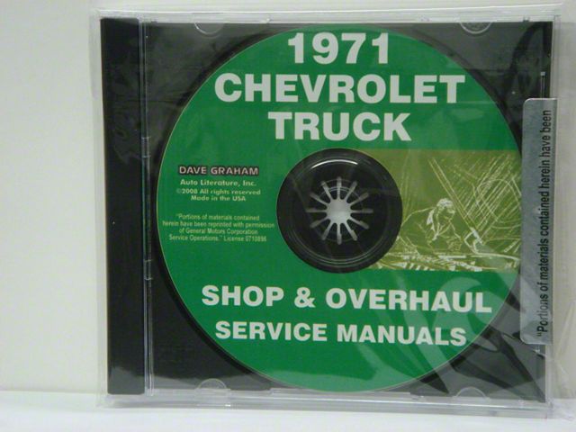1971 Chevrolet Truck Shop and Overhaul Service Manuals (CD-ROM)