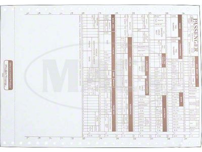 1971 Ford Thunderbird New Car Factory Build Sheet