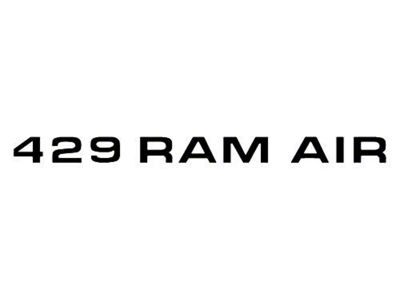 1971 Mustang 429 Ram Air Hood Decal, Black