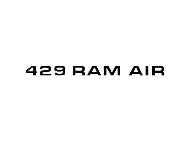 1971 Mustang 429 Ram Air Hood Decal, Black
