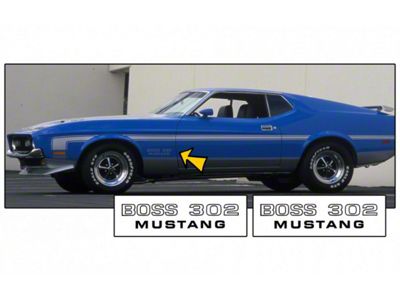 1971 Mustang Boss 302 Fender Decal Set