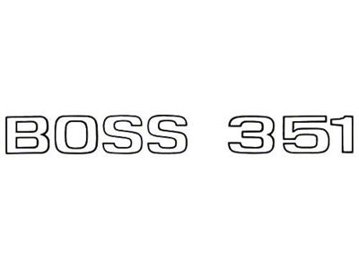 1971 Mustang Boss 351 Deck Lid Decal, Black