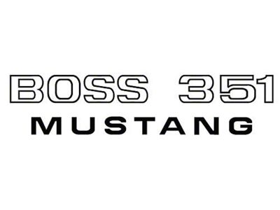 1971 Mustang Boss 351 Fender Decal, Black