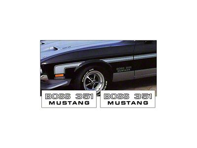 1971 Mustang Boss 351 Fender Decal Set