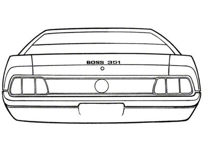1971 Mustang Boss 351 Trunk Lid Stripe Kit, Black