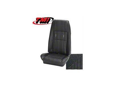 1971 Mustang Coupe Grande Cloth Front Bucket and Rear Bench Seat Cover Set with Houndstooth Pattern, Black