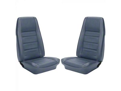 1971 Mustang Coupe TMI Premium Standard Interior Front Bucket and Rear Bench Seat Cover Set, Medium Blue
