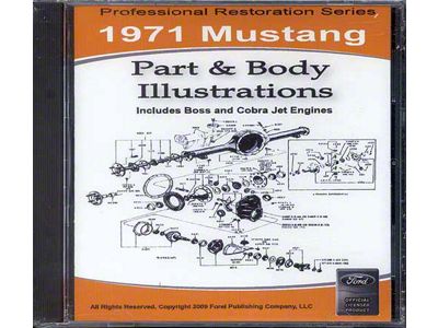 1971 Mustang Part and Body Illustrations on CD